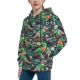 thumbnail image 2 of Sikiie Dinosaur Plays Soccer Youth Hoodie Sweatshirt Pullover Hooded Classic Casual Essentials Hoodiefor Boys Girls Kids -X-Large, 2 of 6