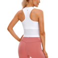 thumbnail image 1 of Sostén CRZ YOGA sin costuras, acanalado, espalda nadadora, con relleno, blanco, talla L, 1 of 5