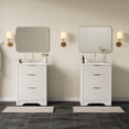 thumbnail image 5 of 24" Modern Fluted Bathroom Vanity with Basin – Freestanding Farmhouse Cabinet – 2 Drawers & 1 Turnover-Down Drawer – Easy Assembly & Cleaning – Single Ceramic Basin, 5 of 9