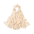 thumbnail image 3 of Muslim 'S Classic and Practical Women's Solid Color Casual Scarf Headscarf, Gauze Linen Feeling Scarves Lightweight Soft Beach Shawl Wraps, Women Hijab Cloth Islam Turban Wraps Beige One Size, 3 of 4