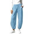 thumbnail image 2 of High Waisted Baggy Sweatpants For Women Soft Barrel Leg Workout Gym Active Joggers With Pockets Elastic Drawstring Lounge Pants, 2 of 10