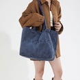 thumbnail image 4 of Uobin Corduroy Tote With Embroidered Letter Design Casual Shoulder Handbag For Daily Use, 4 of 4