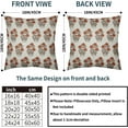 thumbnail image 4 of Brown Orange Floral Block Print Pillow Covers 16x16 Set of 2 Fall Colored Flower Leaves Outdoor Decorative Throw Pillows Farmhouse Pillowcases Linen Cushion Case Decor for Home Sofa Couch Bed, 4 of 6