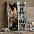 thumbnail image 3 of Home Is Where the Cat Is Canvas Wall Art – Cute Cat Lover Quote – Rustic Pet Décor for Living Room, Bedroom, or Entryway – Gift for Cat Owners – Ready to Hang, 3 of 4