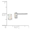 thumbnail image 3 of 925 Sterling Silver Created Opal Post Earrings; for Adults and Teens; for Women and Men, 3 of 3