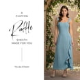 thumbnail image 2 of David’s Bridal, The Edit by DB Studio Women's Formal Ruffle Sheath Dress, Ankle Length, Chiffon, 2 of 9