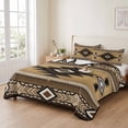 thumbnail image 2 of King Quilt Set 96''x106'', Brown Southwest Lightweight Bedspread Coverlet Set with 2 Pillow Shams, Boho Aztec Ethnic Abstract Geometric Breathable All Season Quilt Bedding for Bedroom/Guest Room, 2 of 9