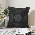 thumbnail image 2 of DouZhe Velvet Decorative Throw Pillow Covers Set of 2, Soft Square Cushion Cover with Invisible Zipper Mystic Viking Gothic Runes Printing, 16"x16", 2 of 7