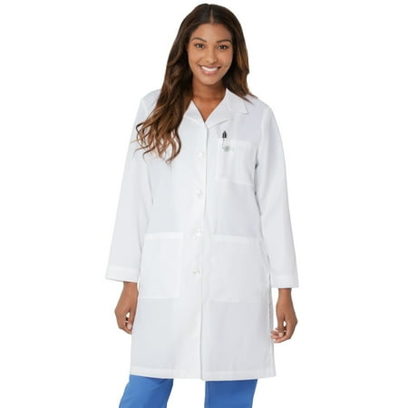 Landau Relaxed Fit 3-Pocket 4-Button Full-Length Lab Coat for Women 3155