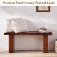 thumbnail image 6 of Wnutress Wood Entryway Benches, 42.5" Fluted Farmhouse Dining Bench Seat for Kitchen, End of Bed, Living Room, Hallway, Easy Assembly, Indoor, Reddish Brown, 6 of 12