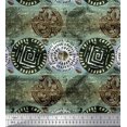 thumbnail image 1 of Soimoi Poly Georgette Fabric Text,Floral & Greek Key Block Decor Fabric Printed Yard 42 Inch Wide, 1 of 1