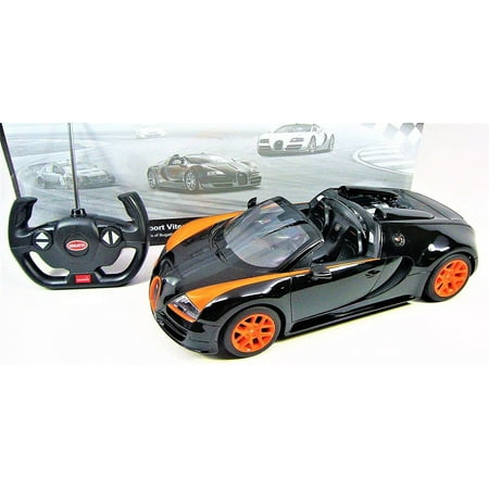 Wonder Wheels 1:14 RC Remote Control Bugatti Veyron Grand Sport Vitesse Licensed Model Car - Black/Orange