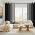 thumbnail image 3 of Black Grey Ombre Blackout Curtains for Bedroom,Room Darkening Curtains for Living Room,52x63 Inch,2 Panels, 3 of 7