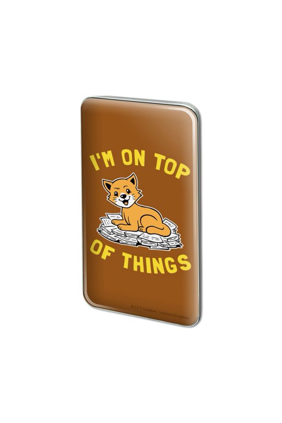 I'm On Top of Things Cat Funny Humor Metal Rectangle Lapel Hat Pin Tie Tack Pinback