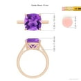 thumbnail image 4 of ANGARA Natural Classic Solitaire Cushion 3.65 ct Amethyst Cocktail Ring in 14K Rose Gold for Women (Size-10mm) | February Birthstone, Anniversary, Jewelry Gift for Women | Natural Amethyst Ring, 4 of 9