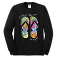 thumbnail image 2 of Wild Bobby, If I Can't Wear My Flip Flops I'm Not Going Colorful Sandals Streetwear Mens Long Sleeve Shirt, Black, Small, 2 of 3