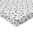 thumbnail image 2 of Ambesonne Paw Print Fitted Sheet 2 Pcs Set, Greyscale Pet Feet Dots, Queen, Grey Charcoal Grey White, 2 of 3