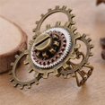thumbnail image 1 of de de mixtos, de apertura mecánica, s abiertos de engranaje estándar Steampunk para mujeres, niñas y mujeres Dorado + plata Yinane  Anillo Steampunk Gears, 1 of 6