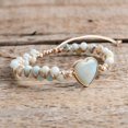 thumbnail image 3 of GHSDFBB Boho Handmade Natural Stone Bead 3 Row Wide Wrap Wrist Statment Bracelet Jewelry Collection, 3 of 6
