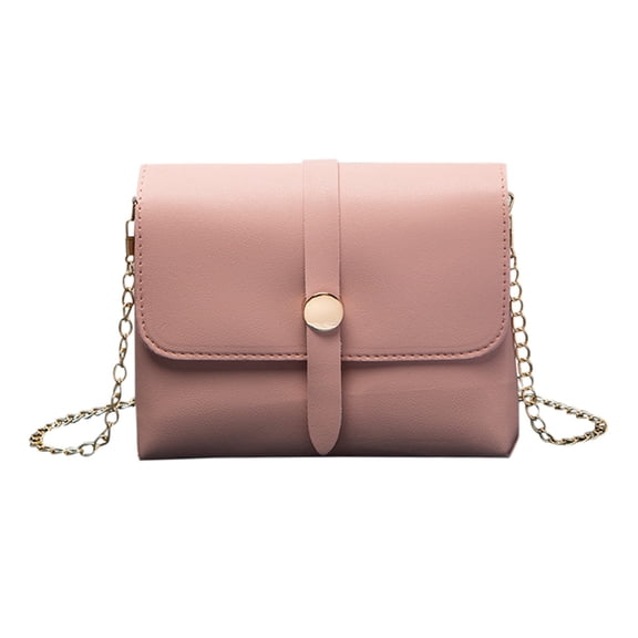 Modstep Small Crossbody Purse Long Chain Strap Leather Shoulder Bags Mini Tote Satchel for Ladies Evening Party Shopping Pink