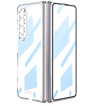 Dteck Case for Samsung Galaxy Z Fold 4 2022, Clear Magnetic Hinge Protection Case Compatible with Samsung Galaxy Z Fold 4 5G Screen Protector   Camera Lens Protector (3 in 1) Kickstand Cover, Clear