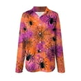thumbnail image 5 of Godom Halloween Shirt Women Shirts Pumpkin Graphic Tee Long Sleeve Button Down Blouse, 5 of 5