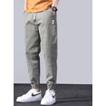 thumbnail image 3 of ML Harem Pants Men Simple Solid Streetwear Spring Summer Breathable Ankle Banded Spliced All-match American Style Male Trousers, 3 of 6