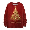 thumbnail image 2 of Women's Casual Long Sleeve Woolen Christmas Sweatshirt Fall Vacation Long Sleeve Pullover for Fall and Winter, Festive and Comfortable, Ideal as Christmas Sweaters for Women and Christmas Gifts,Red,L, 2 of 4