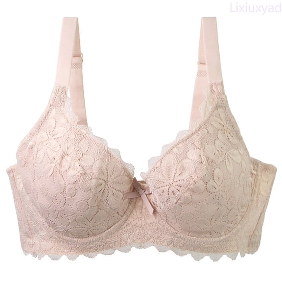 Lixiuxyad European Push Up Lace Bra For With Underwire Support And Comfortable Fit,Bras for Women Beige 100C