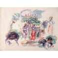 thumbnail image 2 of Pierre-Auguste Renoir 24x19 Black Ornate Framed Double Matted Museum Art Print Titled: Figures Under a Tree (1880-82), 2 of 5
