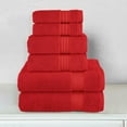 thumbnail image 7 of Clearance Cotton 6-Piece Towel Set, Includes 2 Washcloths, 2 Hand Towels and 2 Bath Towels, 100% Turkish Cotton - Highly Absorbent and Super Soft Towels for Bathroom, Red, 7 of 7
