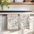 thumbnail image 7 of Pink Grey Botanical Kitchen Towels Set of 1, Rustic Country Spring Floral Summer Leaf Absorbent Dish Towels for Kitchen, Microfiber Hand Towel, Quick Drying Tea Towel Decorative Dishcloths, 7 of 7