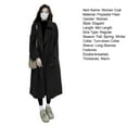 thumbnail image 7 of Women Winter Overcoat Turn-down Collar Pockets Mid Length Pure Color Double-breasted Cardigan Loose Fit Coat Thermal Long Sleeves Commuting Dating Winter Coat, 7 of 7
