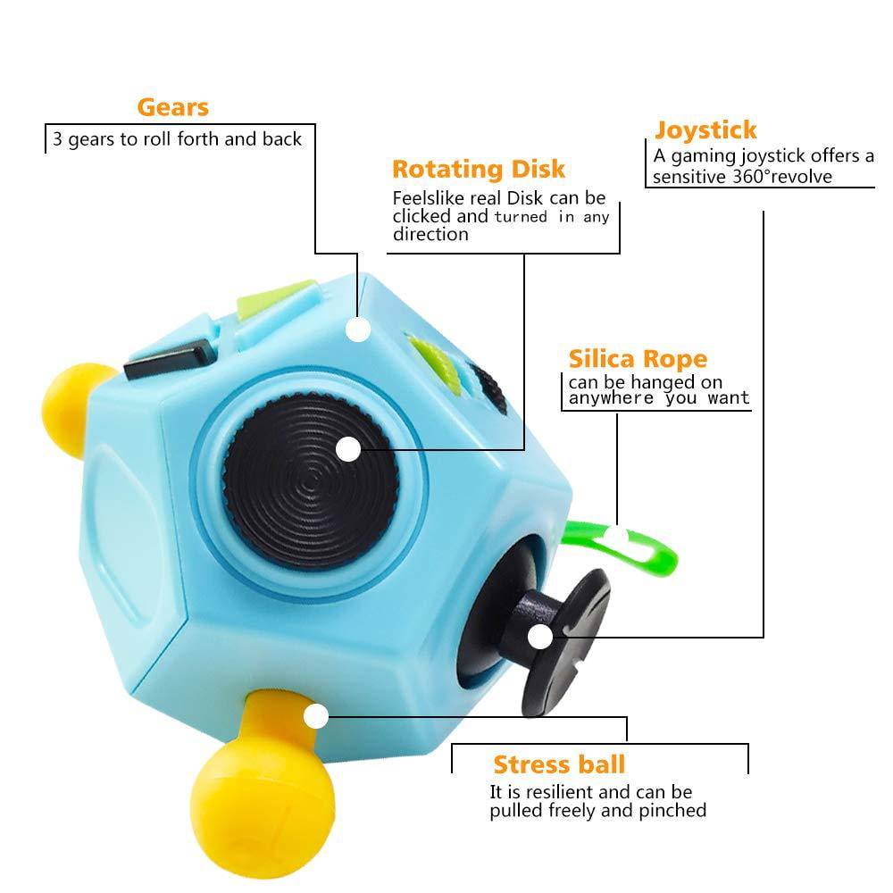 B3 Blue Sky Fidget Dodecagon Cube Relieves Stress Anxiety Anti Depression for sale online 