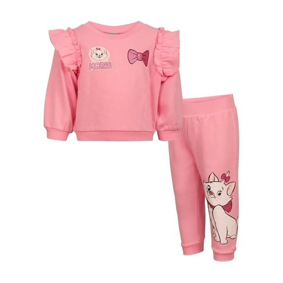 Disney Clothes Baby Girls Sweatshirt & Pants Set – Jessie, Winnie the Pooh, Marie, Lilo & Stitch, Minnie Mouse Outfit Set (12M–24M)