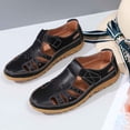 thumbnail image 5 of EliteGoogv Womens Flat Sandals Closed Toe Adjustable Strap Summer Shoes For Women Casual Outdoor Walking Footwear Black US:10.5, 5 of 7