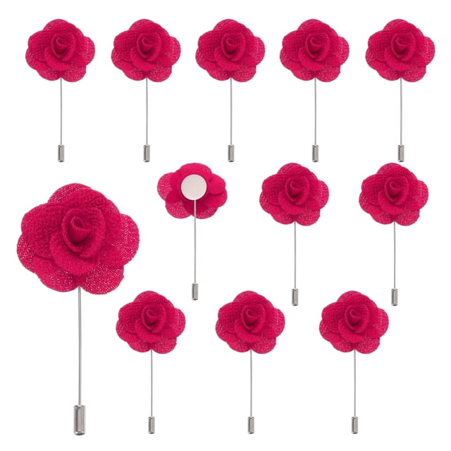 Uxcell 12 piezas de alfileres de camelia roja para bodas y fiestas formales