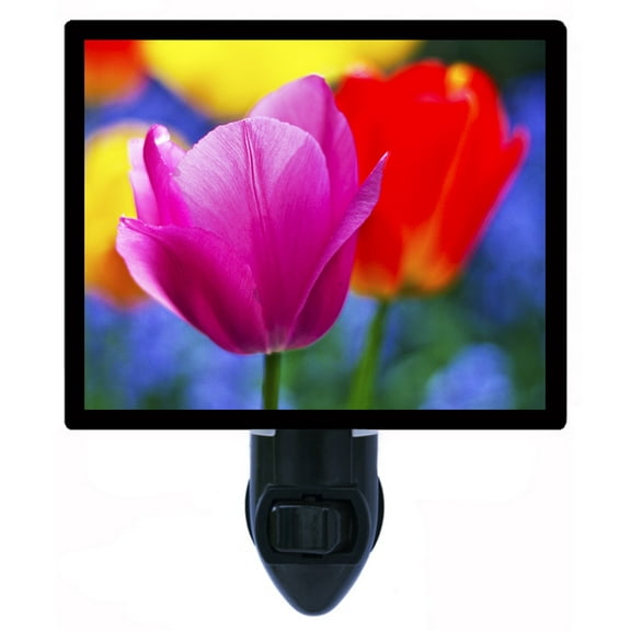 Night Light - Spring Has Spring. | Tulip Theme, Includes Free Switchable Insert, 4W Bulb, E12 Base