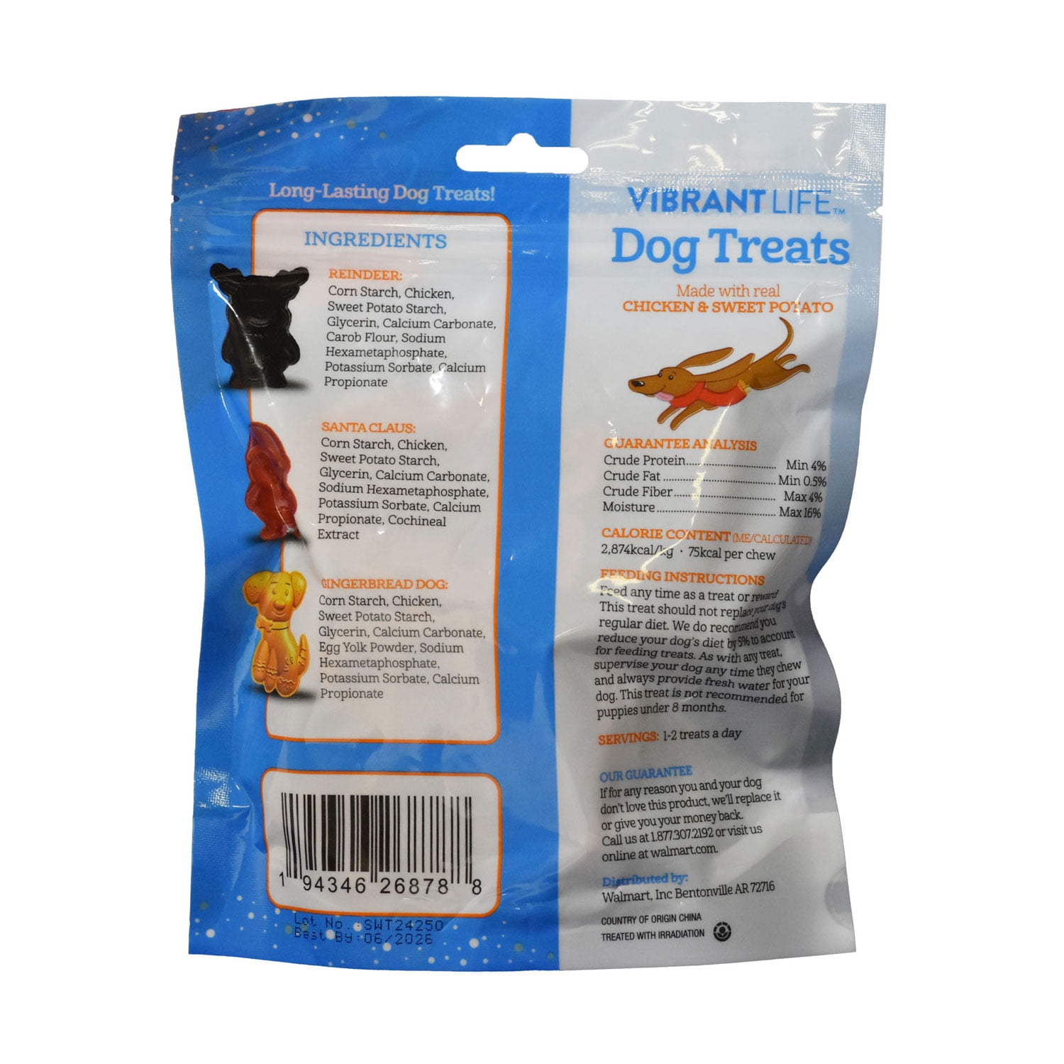 Vibrant Life Rawhide-Free Dog Chews, Chicken and Sweet Potato Flavor, 6 count, 5.5oz