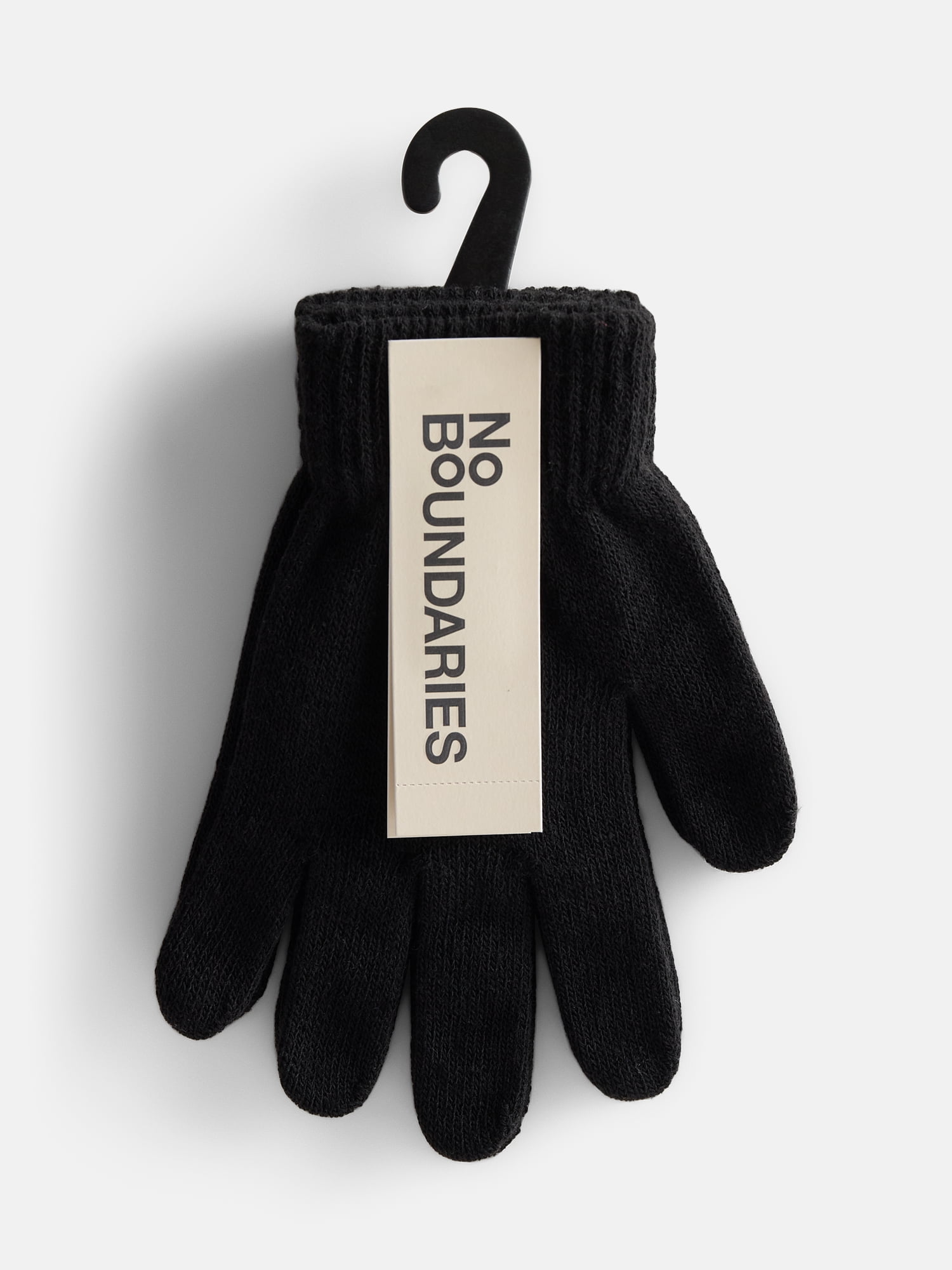 No Boundaries Women's Ribbed Knit Solid Gloves, 2 Pack