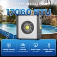 thumbnail image 3 of FICISOG Above Ground Inverter Pool Heater Electric, 17,060 BTU/hr Pool Water Heater for 5000GAL Above Ground Pools, 1220W Pool Heat Pump, 5.5 COP, 115V/60Hz, Gray, 3 of 10