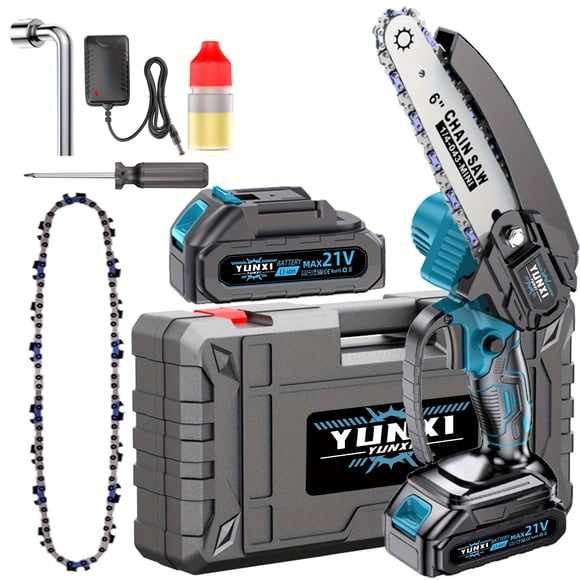 6 Inch Cordless Mini Chainsaw, Lightweight Handheld Chainsaw with Lithium Battery & Oil Pump for Tree Trimming Wood Cutting
