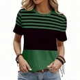 thumbnail image 4 of yillto Women Summer Tshirts Striped Short Sleeve Tee Tops Round Neck Casual Dressy Tunic Blouse Outfits, 4 of 6