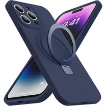 for iPhone 15 Pro Case with Magnetic Ring Stand Silicone Phone Case 6.1" for Women Men [Compatible with MagSafe][Full Camera Protection][Military-Grade Drop Protection], Deep Blue
