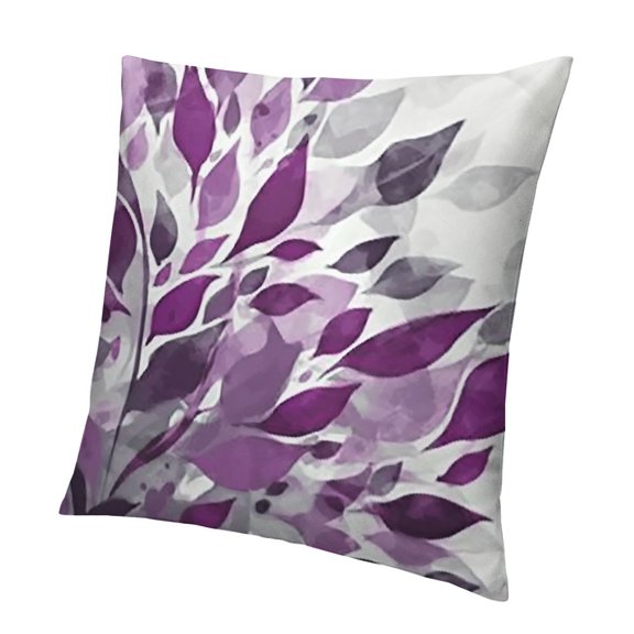 Throw Pillow Cases Cozy Falling Decorative Cushion Covers for Couch Bed Sofa Farmhouse Decoration Deep Purple Grey