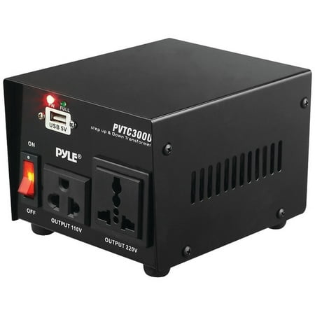 Pyle Pro® Step Up And Step Down Voltage Converter Transformer With Port (300-watt)
