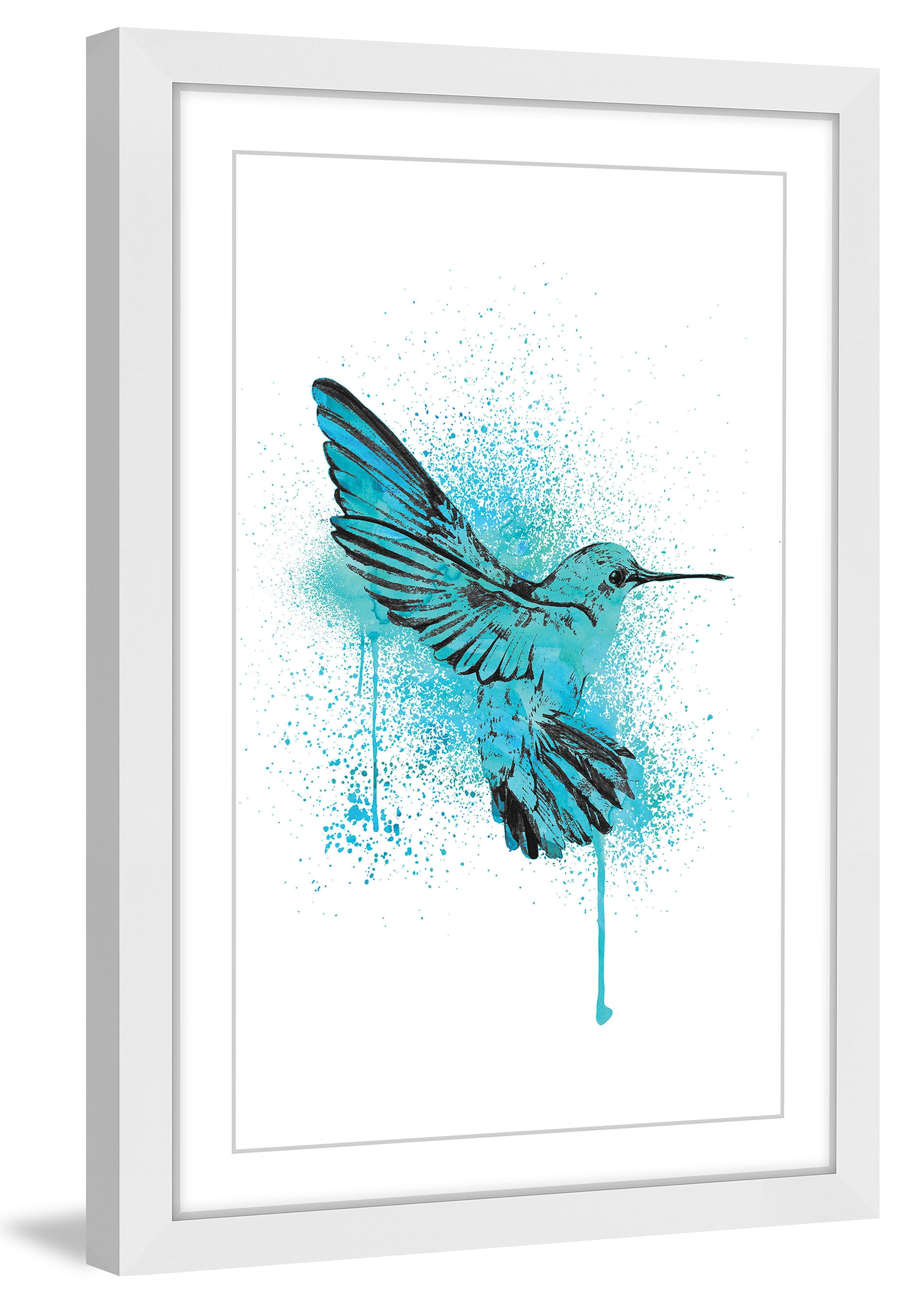 "Hummingbird Blue" Framed Painting Print