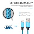 thumbnail image 4 of Cable cargador para iPhone Aurnoet de 3 m, paquete de 5, certificado MFi, nylon, 4 of 7
