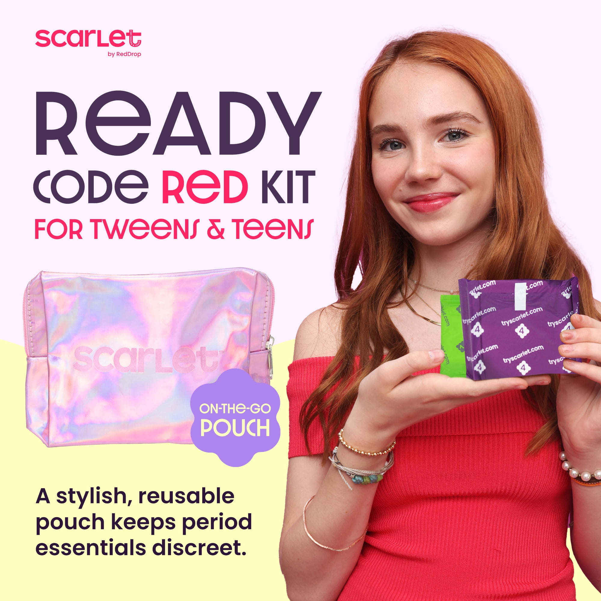 Scarlet by RedDrop Code Red Emergency Period Kit for Tweens & Teens