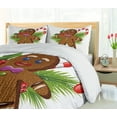 thumbnail image 5 of Ambesonne Gingerbread Man Duvet Cover Set, Christmas Cookie, 2-Calking, Brown Green Red, 5 of 7